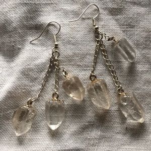 Boho witchy quartz crystal earrings